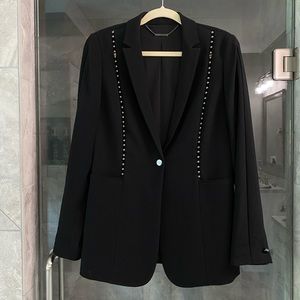 Elie Tahari black pearl detail blazer size 8